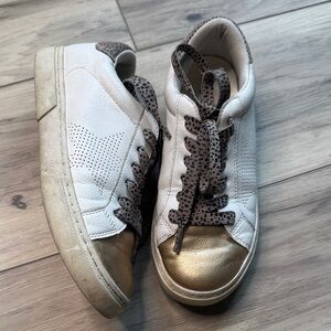 White and Gold Sneakers